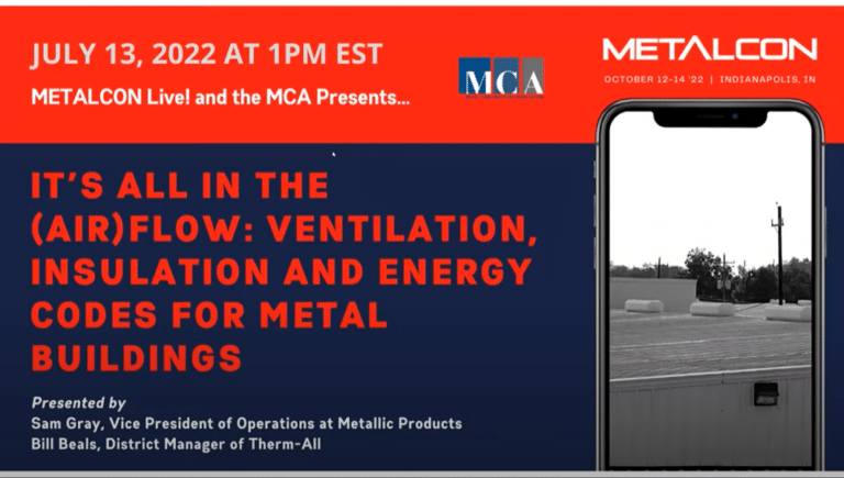 metalcon live airflow vents and insulation